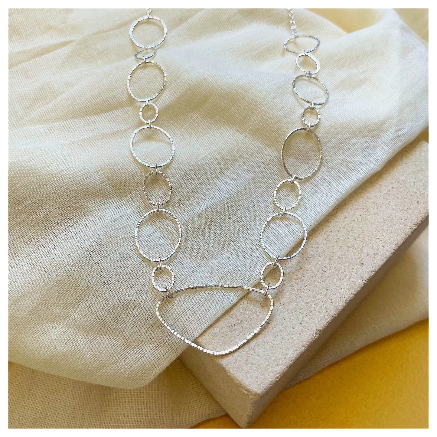 Sterling Silver Organic and Oval Link Chain Necklace