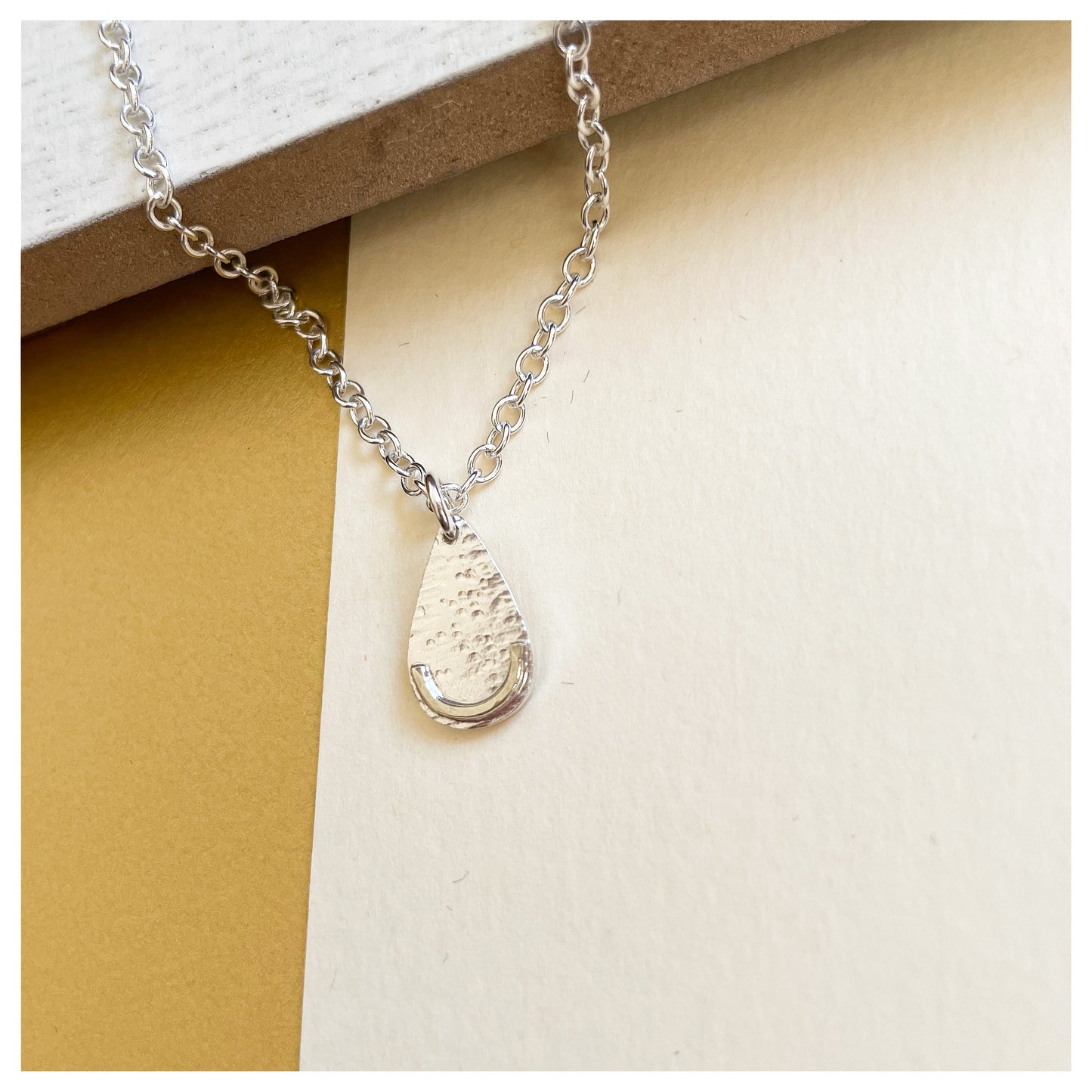 Sterling Silver and 9ct Yellow Gold Teardrop Pendant