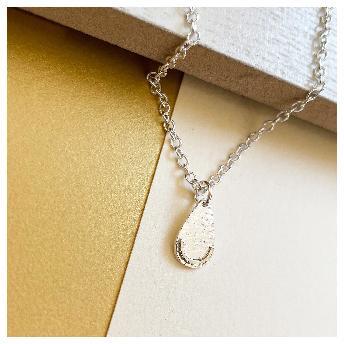 Sterling Silver and 9ct Yellow Gold Teardrop Pendant