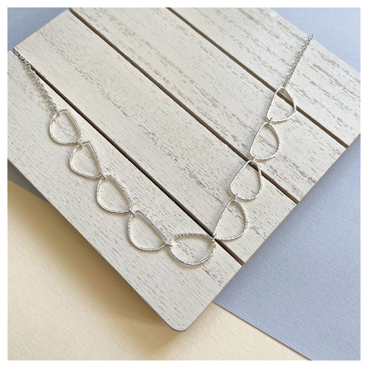 Sterling Silver Small Organic Link Chain Necklace.